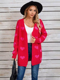 Angel Wings Heart Open Front Long Sleeve Cardigan - Hovatok