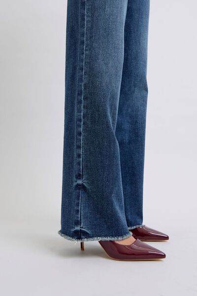 Judy Blue Full Size Raw Hem Mid Rise Jeans - Hovatok