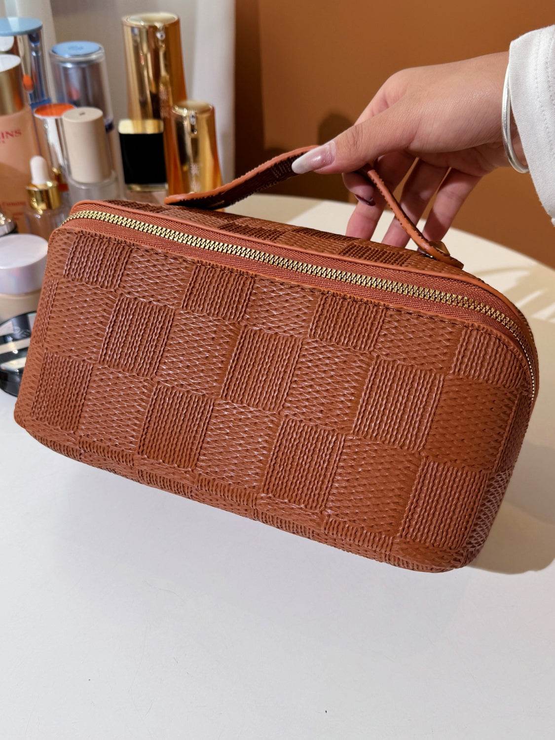 Texture PU Leather Cosmetic Bag - Hovatok