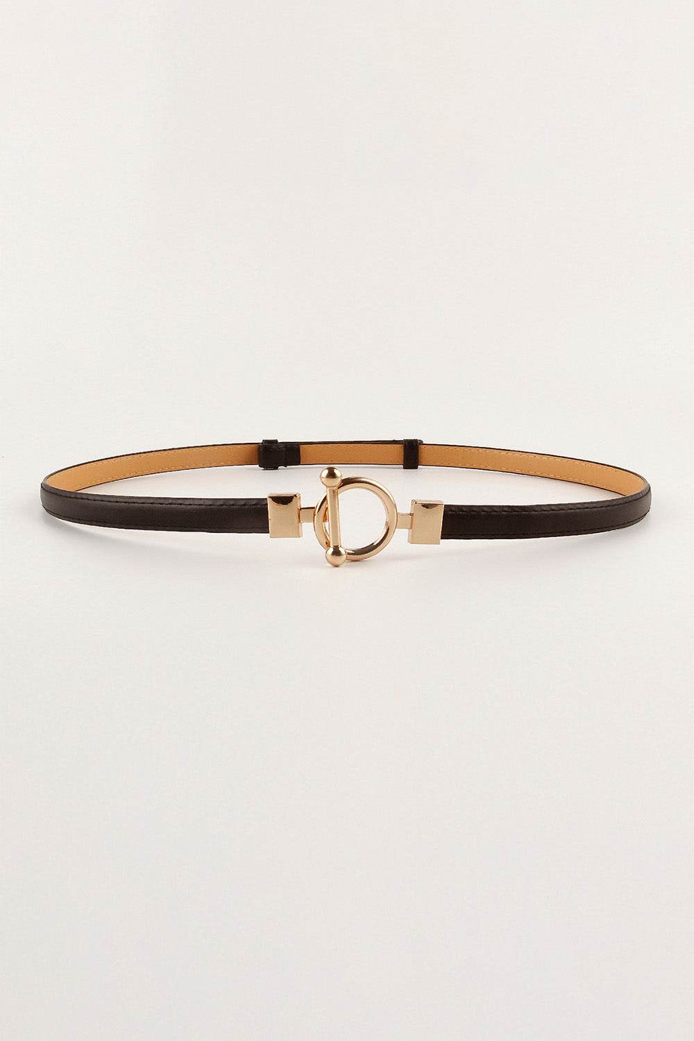 Toggle Buckle Skinny PU Belt - Hovatok