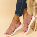 Rubber Open Toe Low Heel Sandals - Hovatok
