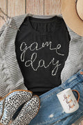 Full Size GAME DAY Round Neck Short Sleeve T-Shirt - Hovatok