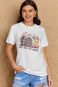 Simply Love Full Size BOOKS ARE MY LOVE LANGUAGE Graphic Cotton Tee - Hovatok