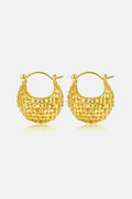 Braided Basket Metal Hoop Earrings - Hovatok