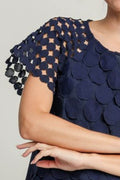Umgee Full Size Mixed Polka Dot Lace Raglan Sleeve Boxy Cut Top Plus Size - Hovatok