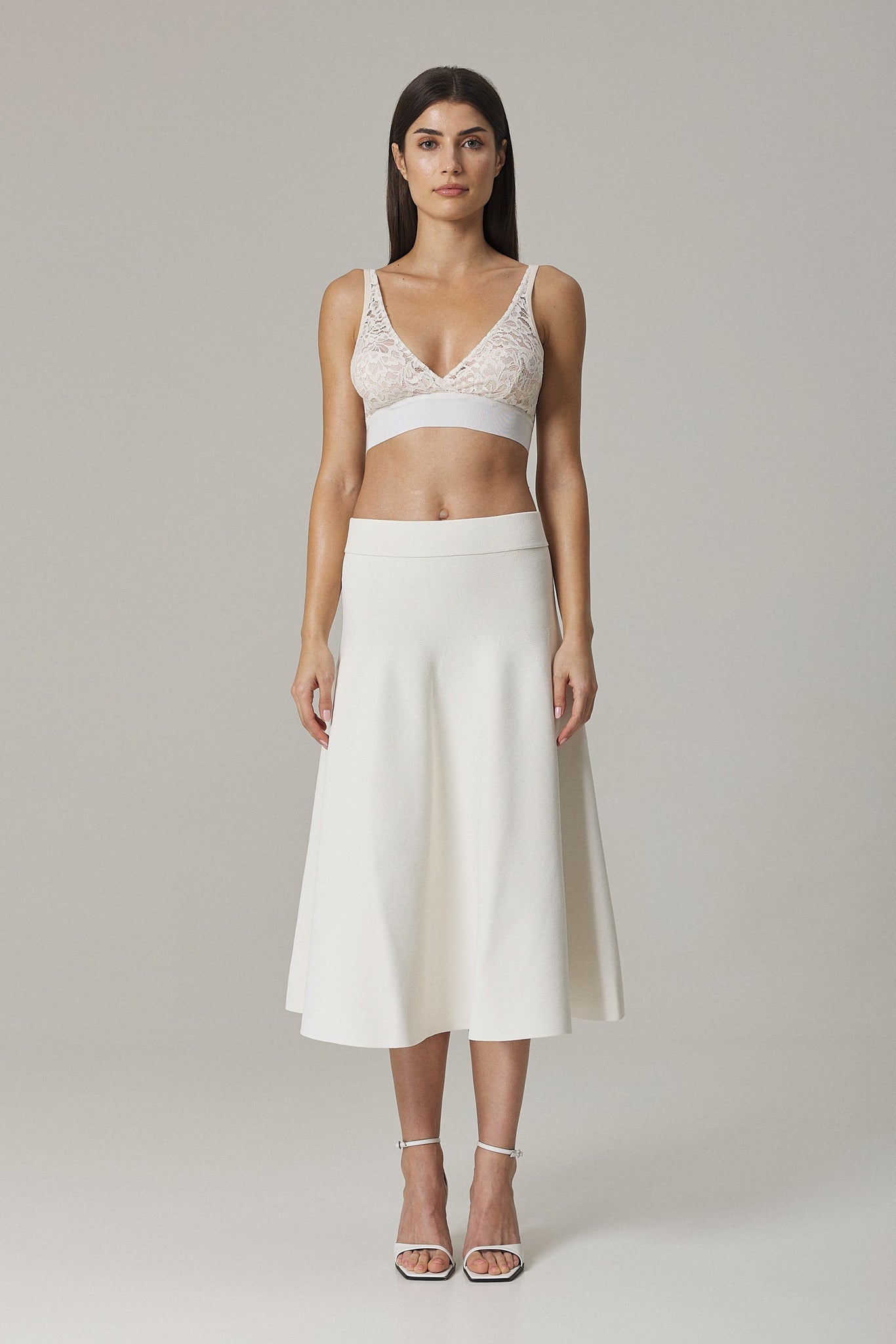 MONICA CIRCULAR KNIT FULL SKIRT IN SUGAR