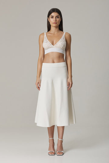 MONICA CIRCULAR KNIT FULL SKIRT IN SUGAR